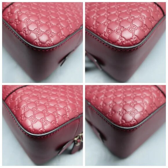 100% Authentic GUCCI Red Leather Satchel 656-11624 - Picture 6 of 12